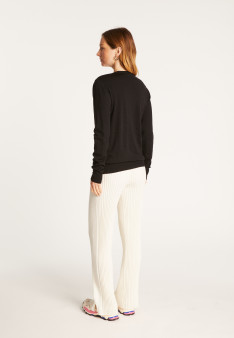 Round neck merino wool sweater - Asena