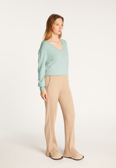 Pocket pants in wool blend - Carmen