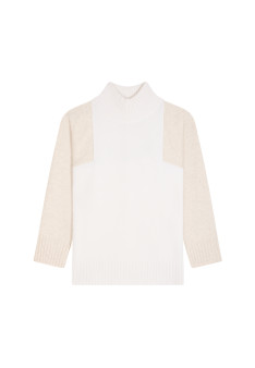 Two-tone high neck cashmere sweater - Roxane bis