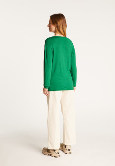 Round neck T-shirt in bamboo cashmere fiber - Aemilia