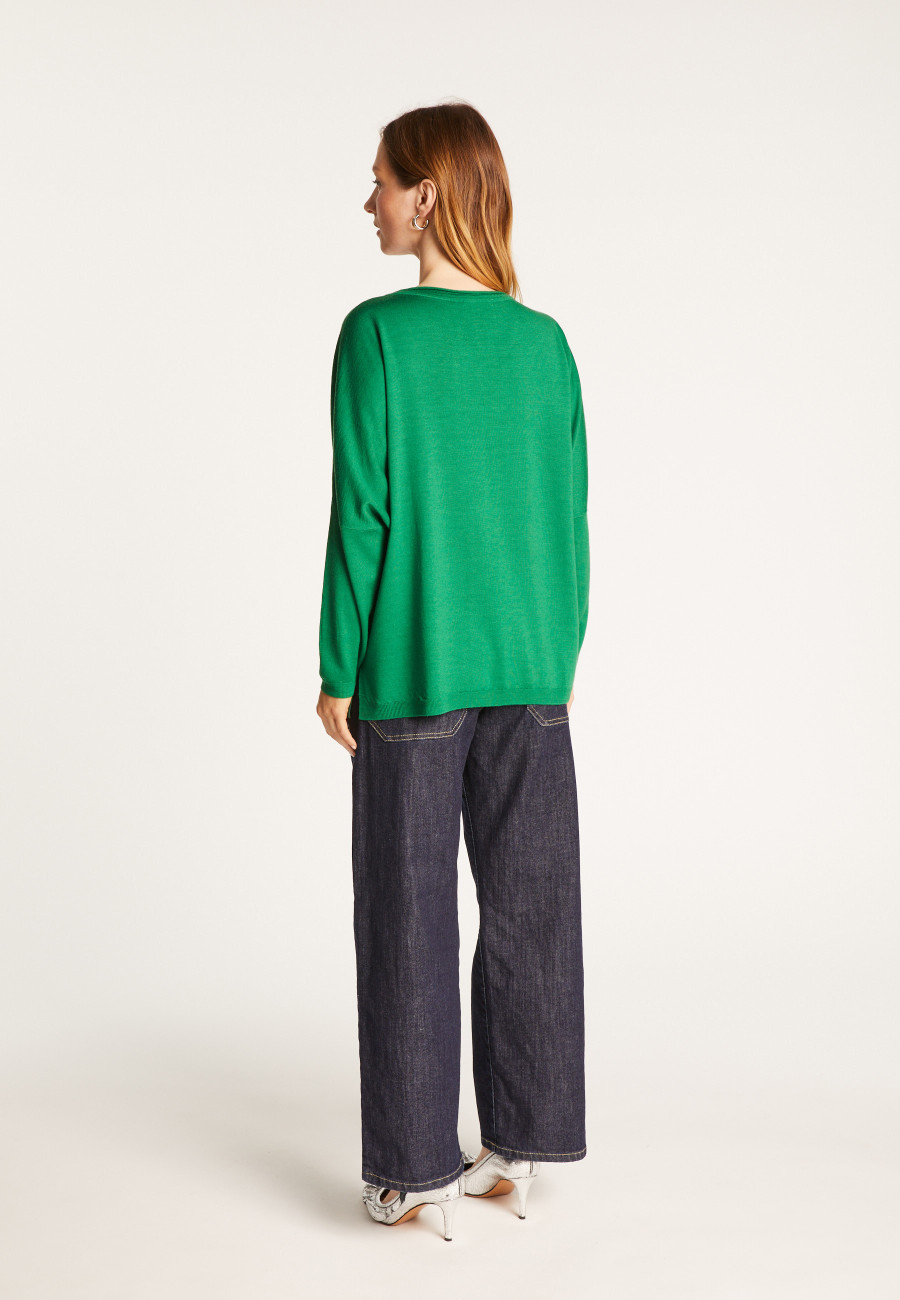 Loose-fit fine merino wool sweater - Azel