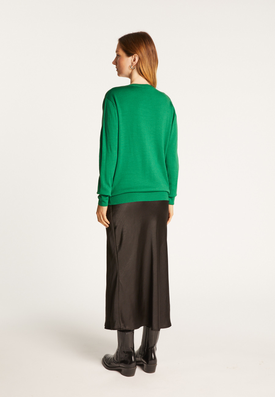 V-neck merino wool sweater - Arya