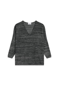 Batwing sleeve wool and lurex sweater - Boxe Lux