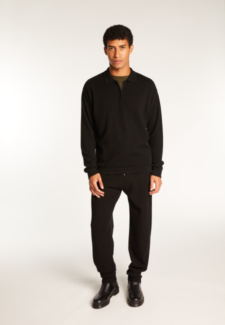 Cashmere Zip-Up Polo Shirt - Taylor