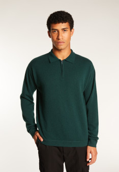 Cashmere Zip-Up Polo Shirt - Taylor