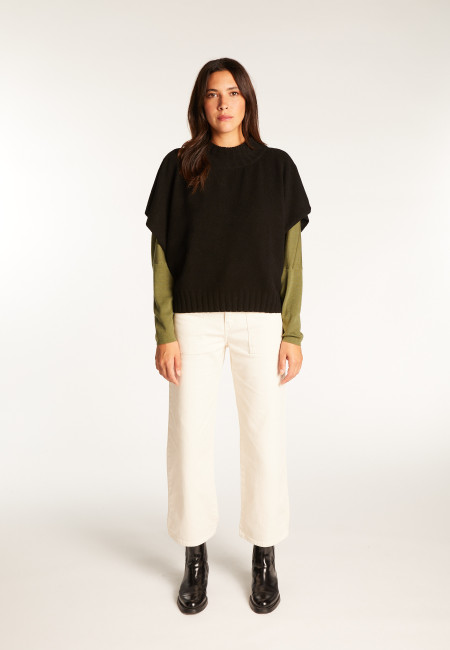 Loose-fit short-sleeved cashmere sweater - Virginia