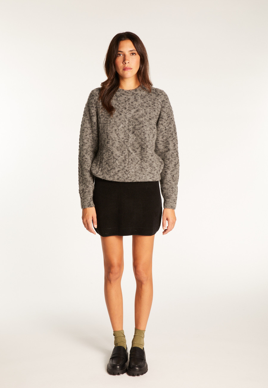 Round neck mohair wool sweater - Vanessa