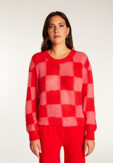 Loose round neck sweater in mohair - Rozana