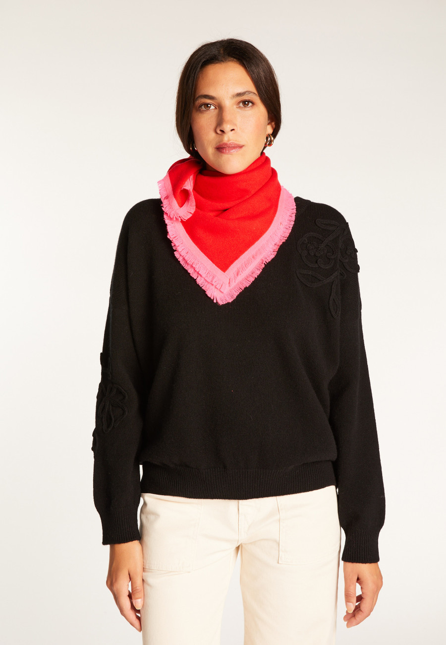 Two-tone unisex scarf in cashmere - Louisa