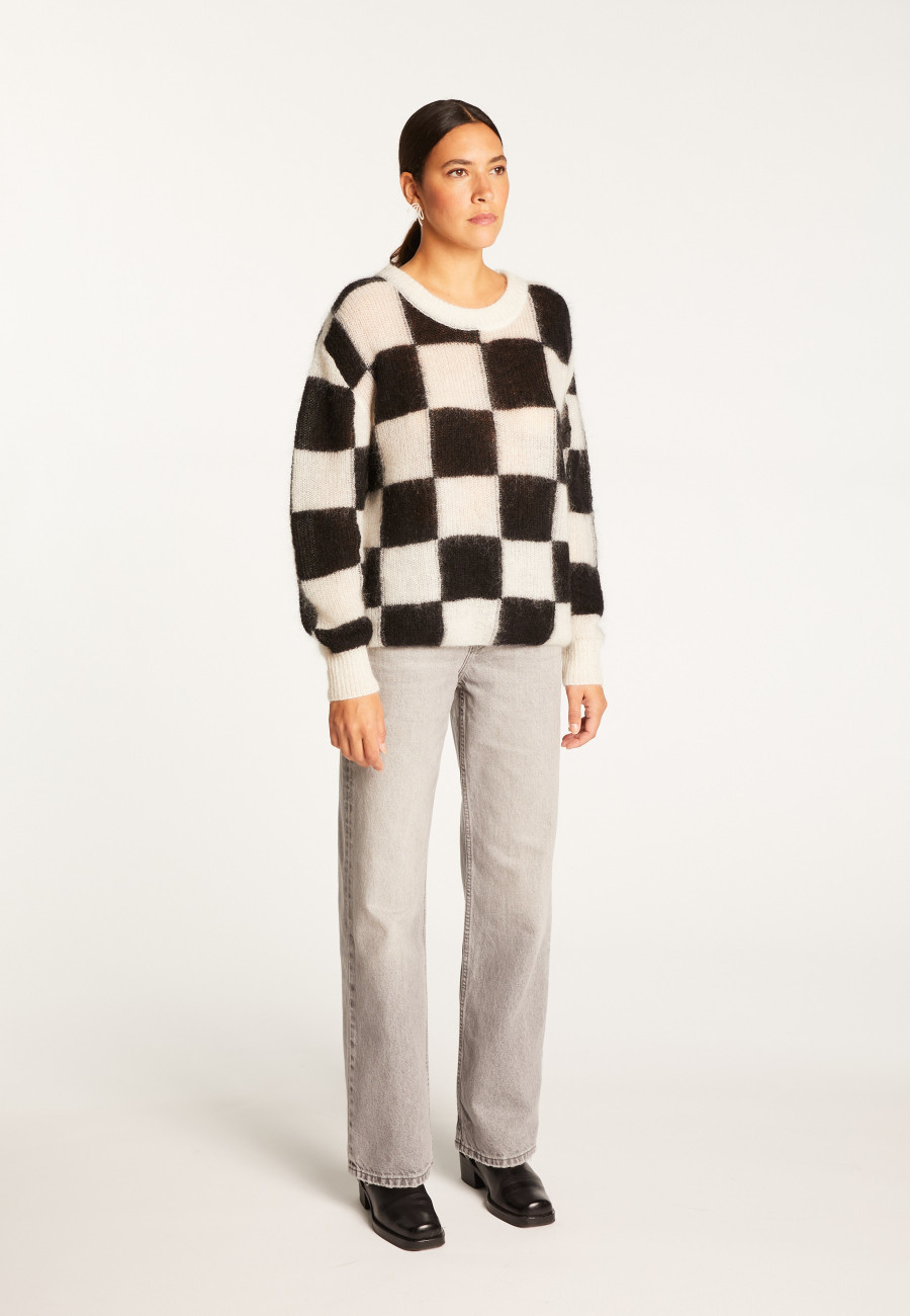 Loose round neck sweater in mohair - Rozana