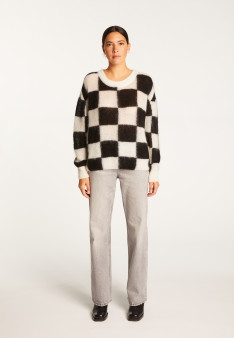 Loose round neck sweater in mohair - Rozana