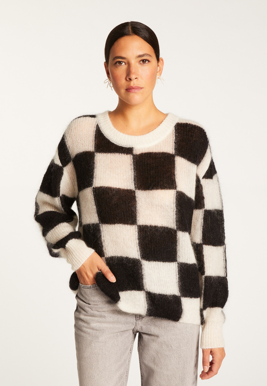 Loose round neck sweater in mohair - Rozana