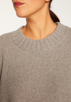 Cashmere crew neck short sweater - Vicky