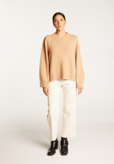 Cashmere crew neck short sweater - Vicky