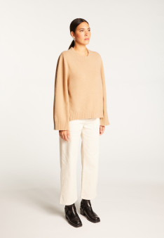 Cashmere crew neck short sweater - Vicky