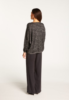 Batwing sleeve wool and lurex sweater - Boxe Lux