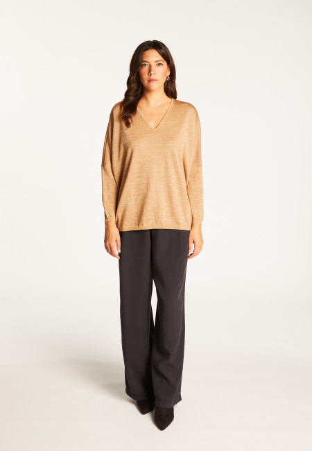 Batwing sleeve wool and lurex sweater - Boxe Lux