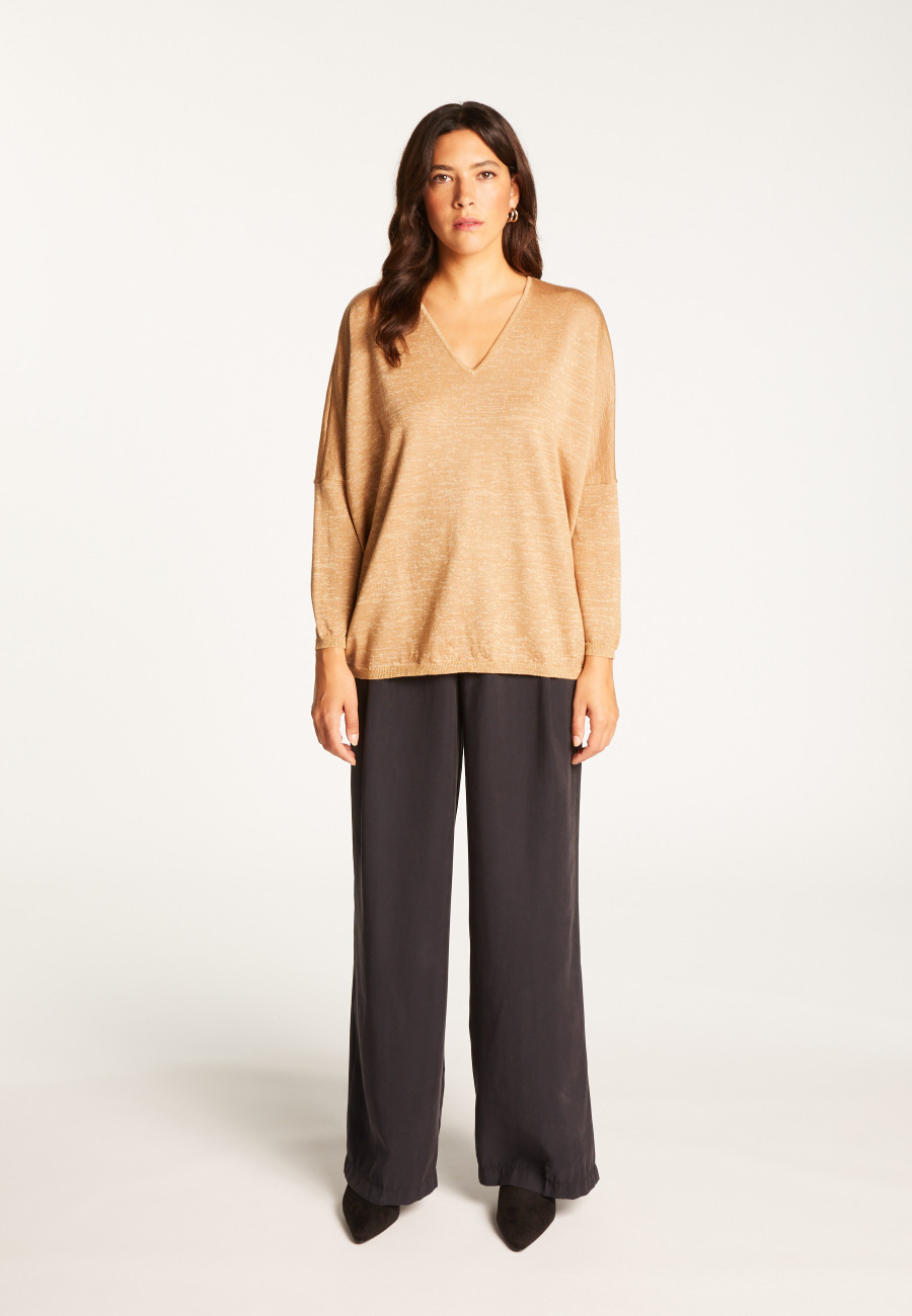 Batwing sleeve wool and lurex sweater - Boxe Lux