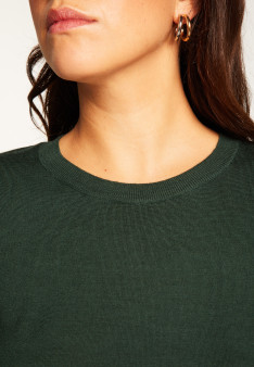 Round neck merino wool sweater - Asena