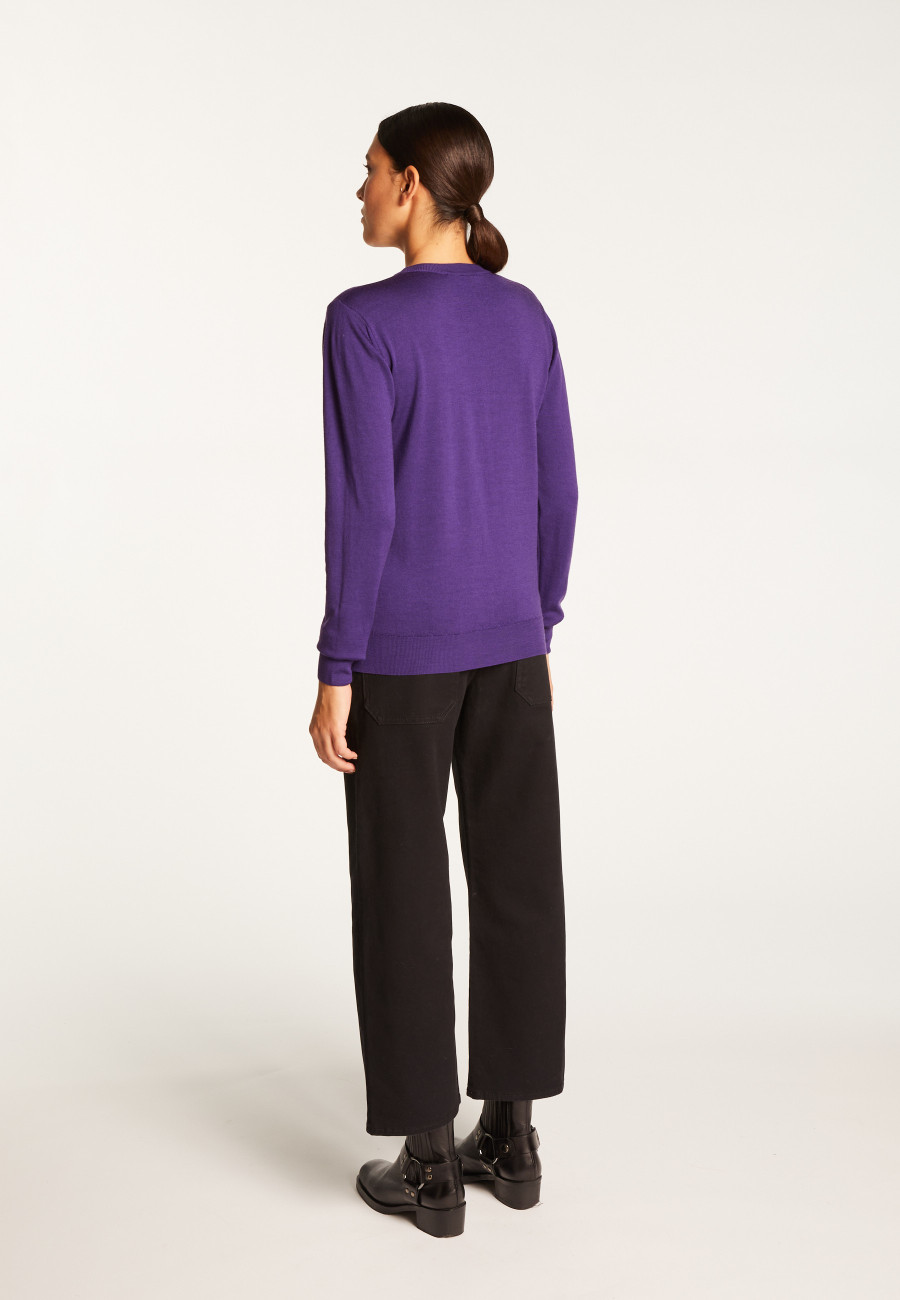 Round neck merino wool sweater - Asena