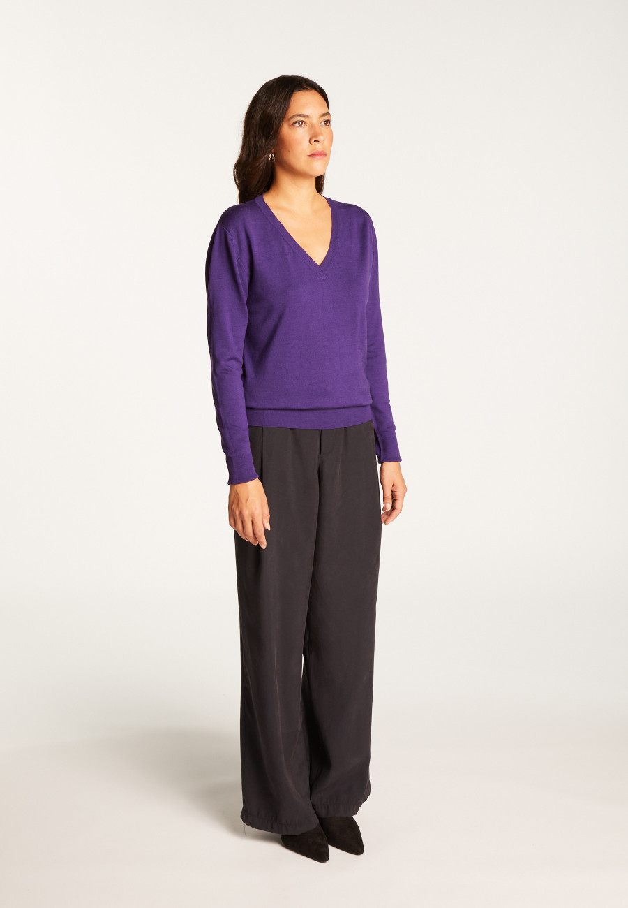 V-neck merino wool sweater - Arya