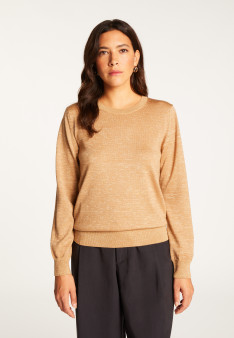 Round neck sweater in lurex merino wool - Asena Lux