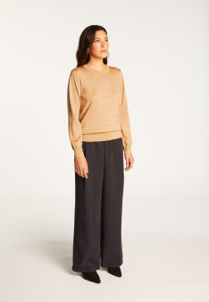 Round neck sweater in lurex merino wool - Asena Lux