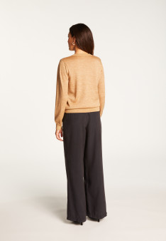 Round neck sweater in lurex merino wool - Asena Lux