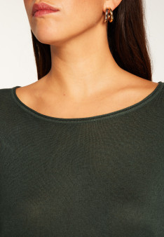 Round neck T-shirt in bamboo cashmere fiber - Aemilia