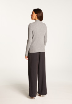 High neck sweater in wool blend - Reagan