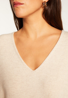 Oversized V-neck sweater in cashmere - Apolline