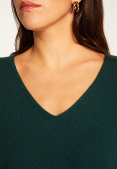 Oversized V-neck sweater in cashmere - Apolline