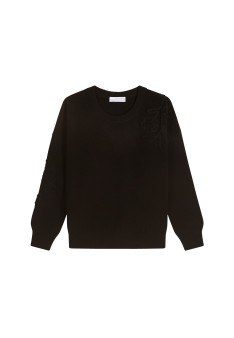 Embroidery sweater in wool and cashmere - Rachel