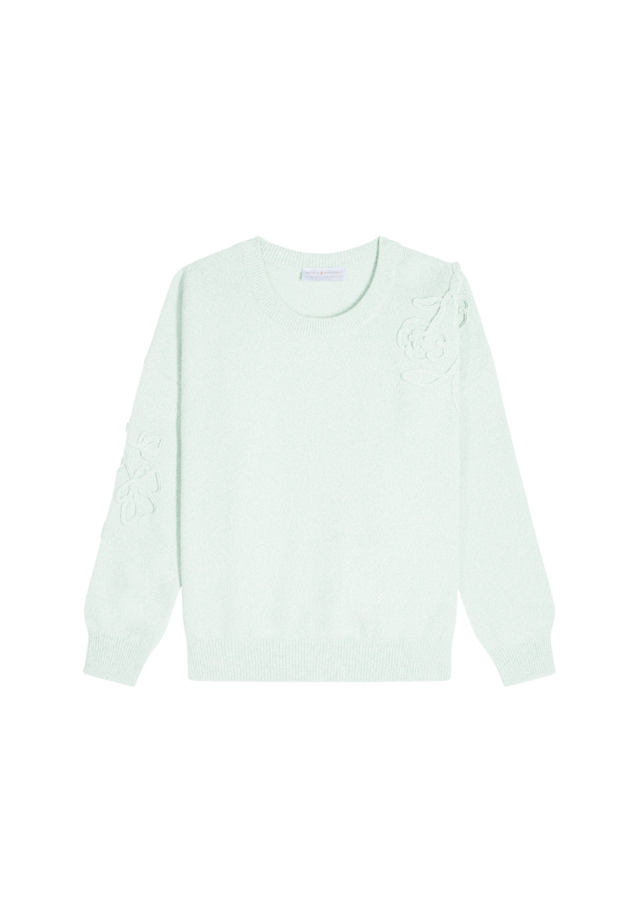 Embroidery sweater in wool and cashmere - Rachel