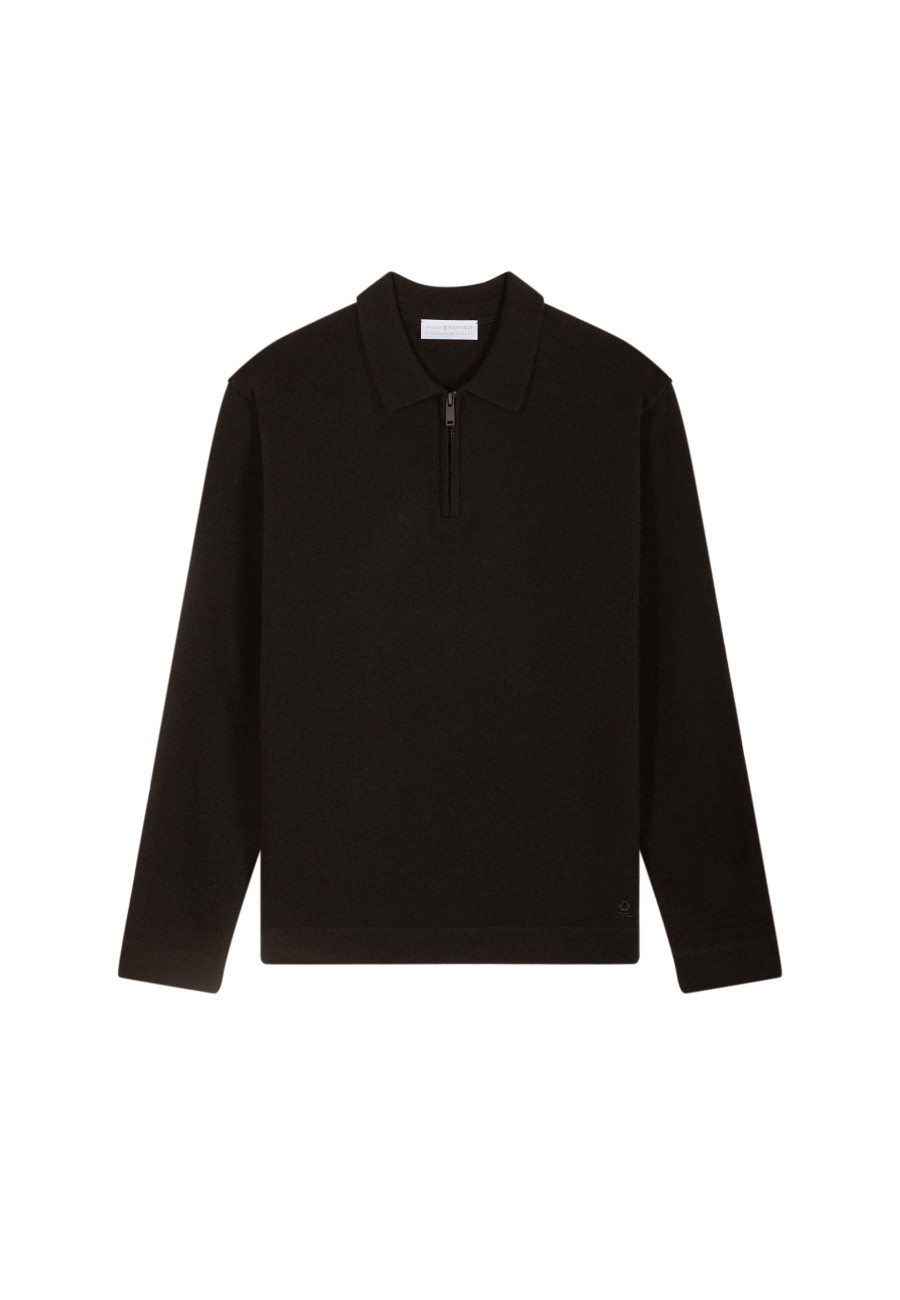 Cashmere Zip-Up Polo Shirt - Taylor