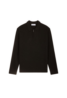 Cashmere Zip-Up Polo Shirt - Taylor