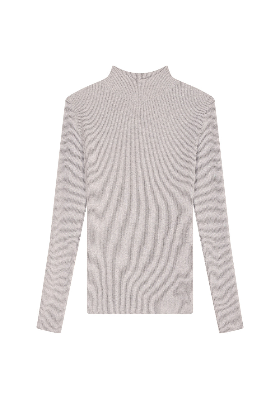 High neck sweater in wool blend - Reagan