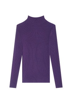 High neck sweater in wool blend - Reagan