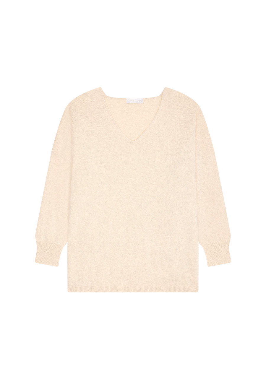 Oversized V-neck sweater in cashmere - Apolline