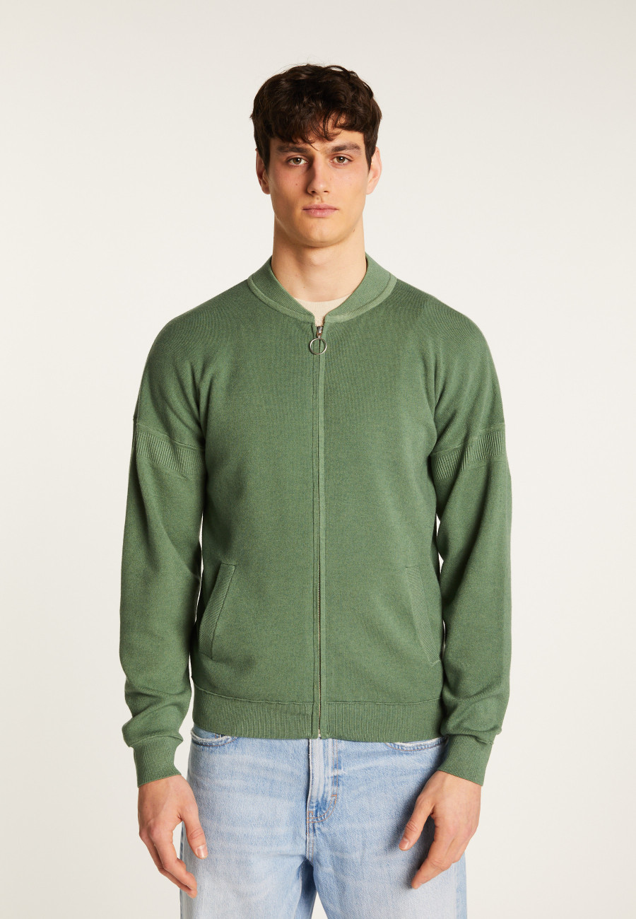 Wool Blend Zip Up Jacket - Madison