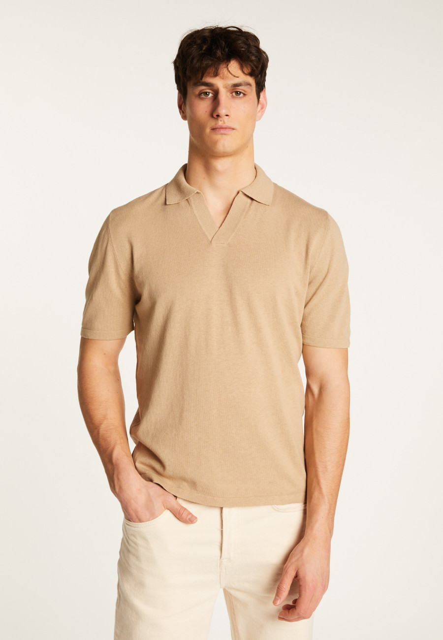 Cotton and linen polo shirt - Iouri