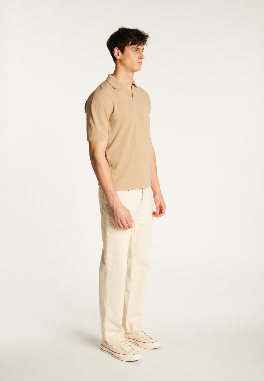 Cotton and linen polo shirt - Iouri