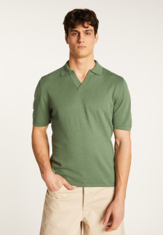 Cotton and linen polo shirt - Iouri