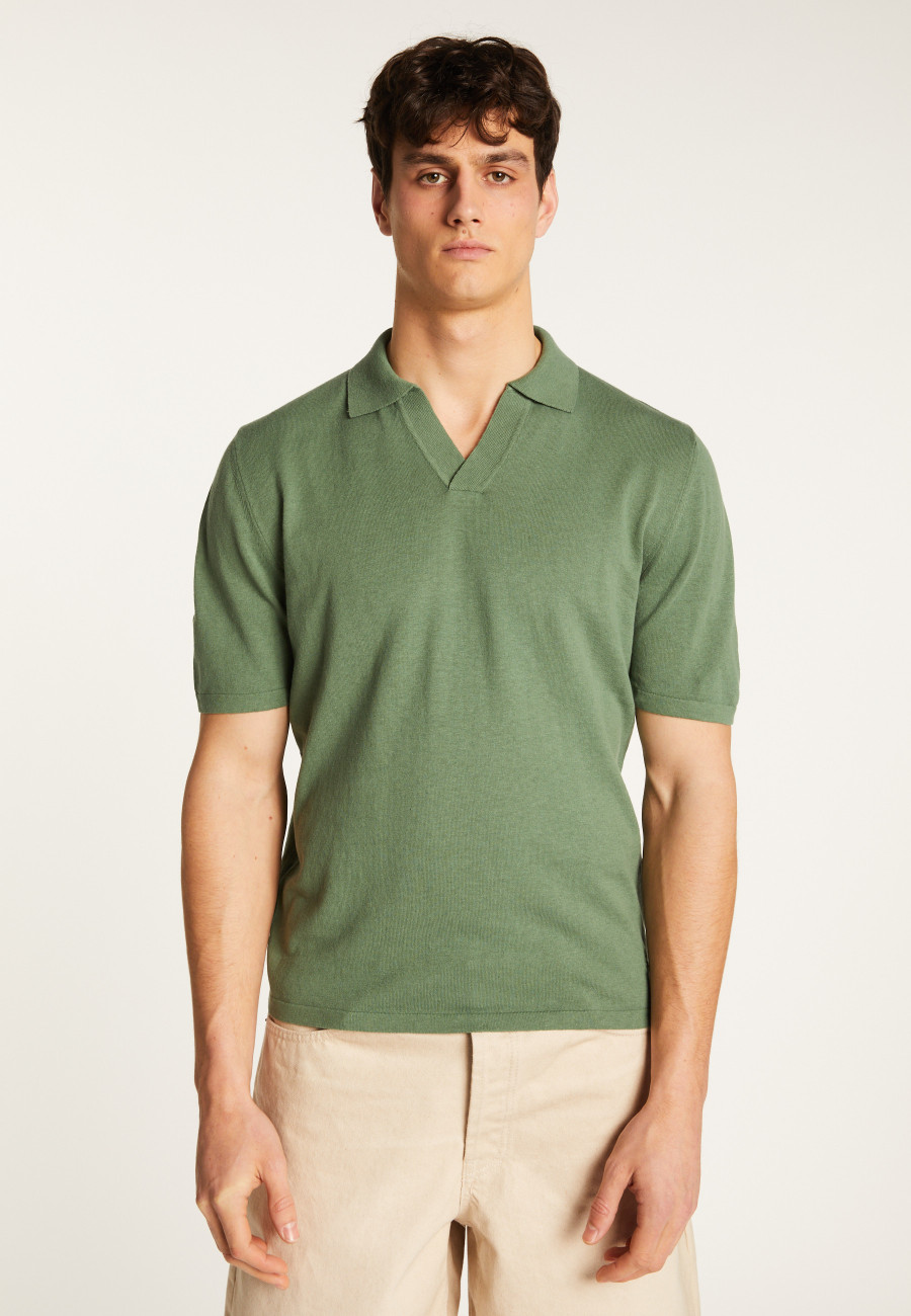 Cotton and linen polo shirt - Iouri