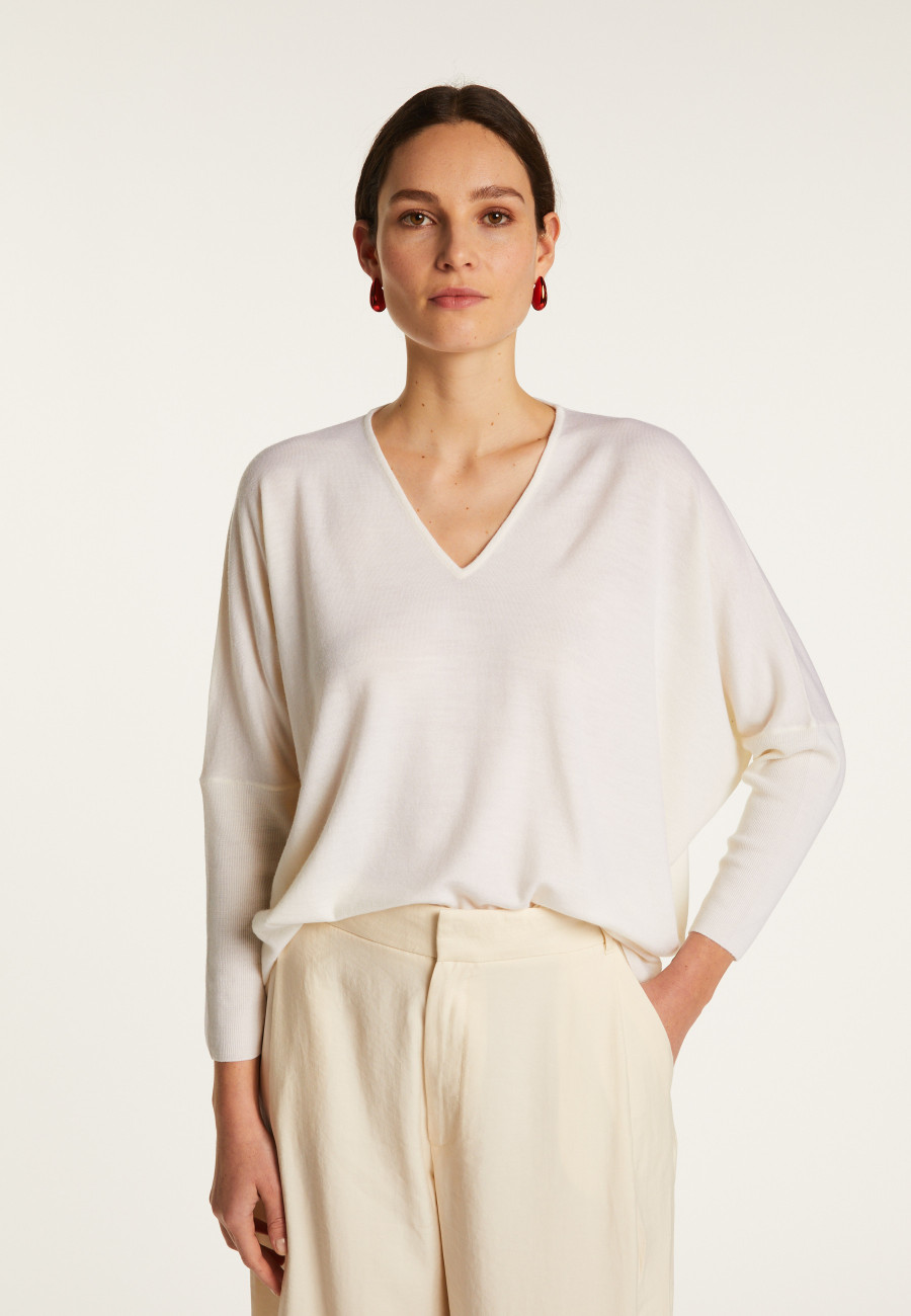 Merino wool V-neck sweater - Boxe