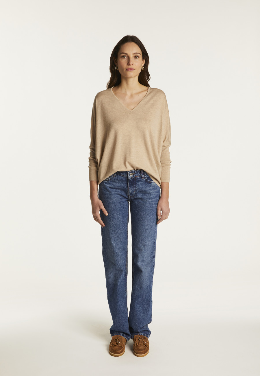 Merino wool V-neck sweater - Boxe