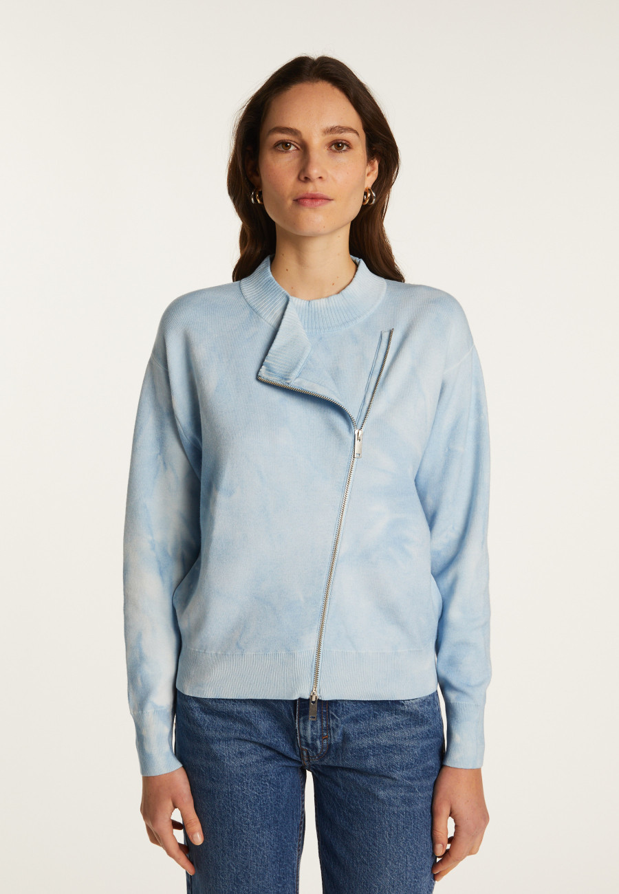 Wool Blend Zip-Up Sweater - Freya