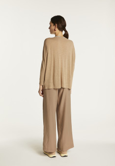 Batwing sleeve sweater in slub linen - Balou