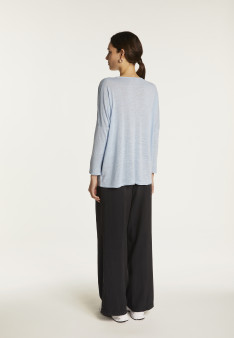 Batwing sleeve sweater in slub linen - Balou