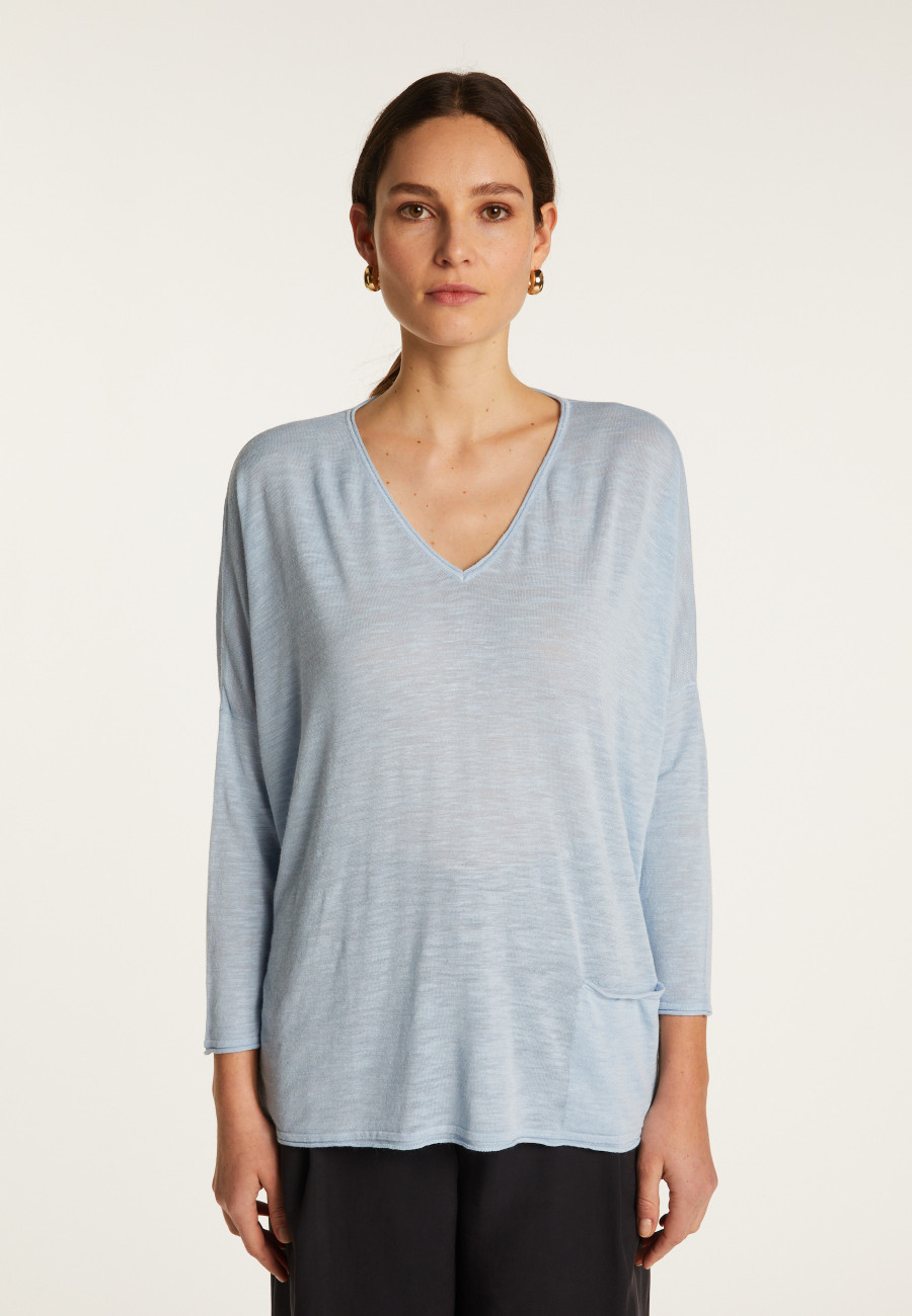 Batwing sleeve sweater in slub linen - Balou